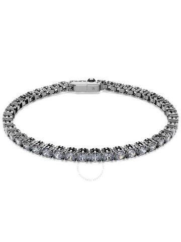 Swarovski Ruthenium Plated Matrix Tennis Bracelet, Size L - SWAROVSKI - BALAAN 1