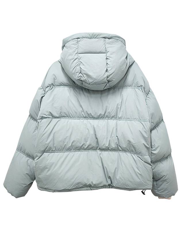 Oversized Nylon Puffer Down Jacket Aquamarine - AMI - BALAAN 4