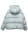 Oversized Nylon Puffer Down Jacket Aquamarine - AMI - BALAAN 4