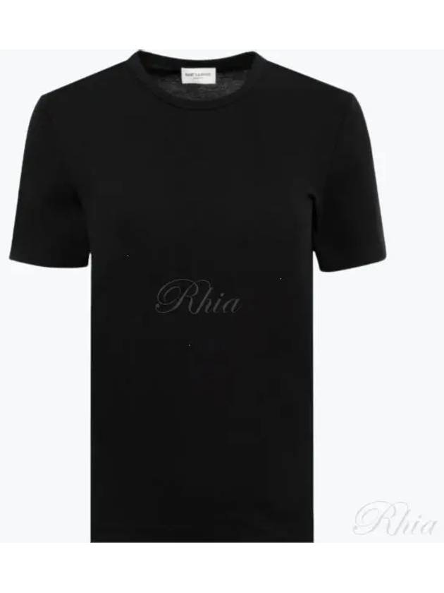 Classic Short Sleeve T Shirt Black 801474YB2FT1000 - SAINT LAURENT - BALAAN 2