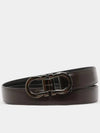 Gancini Reversible Leather Belt Black Dark Brown - SALVATORE FERRAGAMO - BALAAN 3