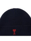 Heart Logo Wool Beanie Night Blue - AMI - BALAAN 8