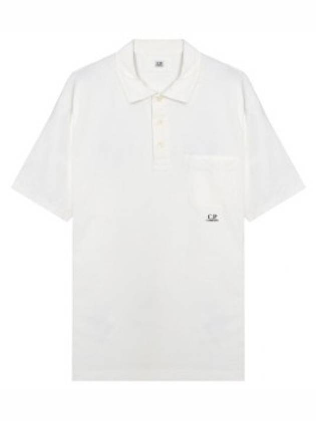 1020 Jersey Small Logo Pocket Short Sleeve Polo Shirt White - CP COMPANY - BALAAN 2