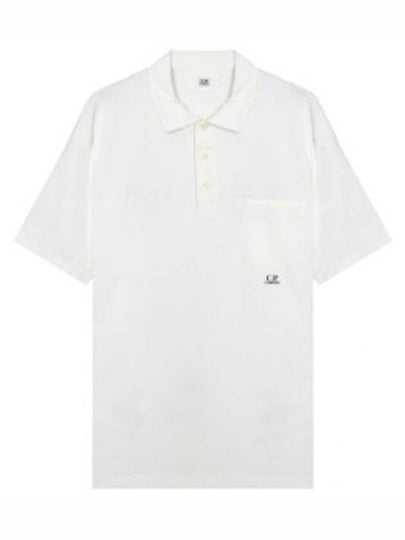 1020 Jersey Small Logo Pocket Short Sleeve Polo Shirt White - CP COMPANY - BALAAN 2