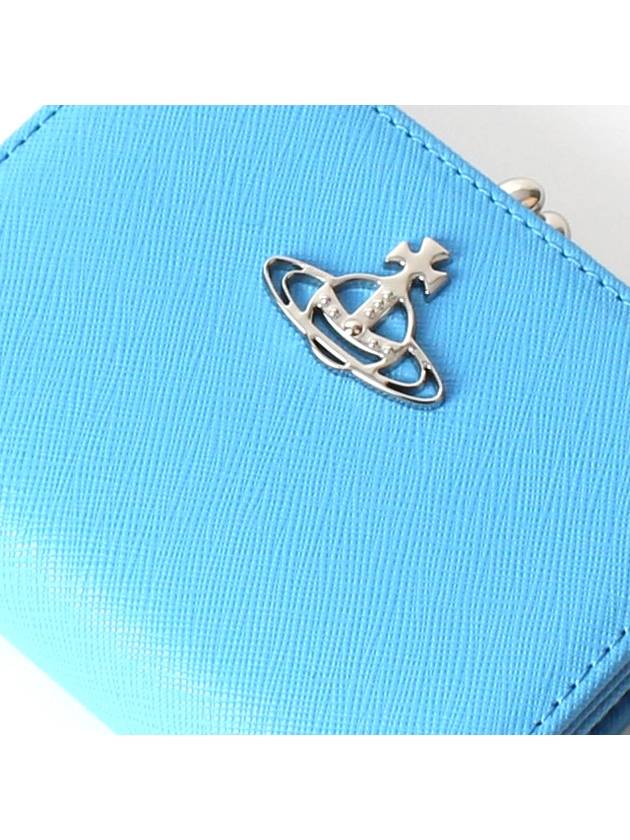 Saffiano Coin Pocket Half Wallet Sky - VIVIENNE WESTWOOD - BALAAN 4