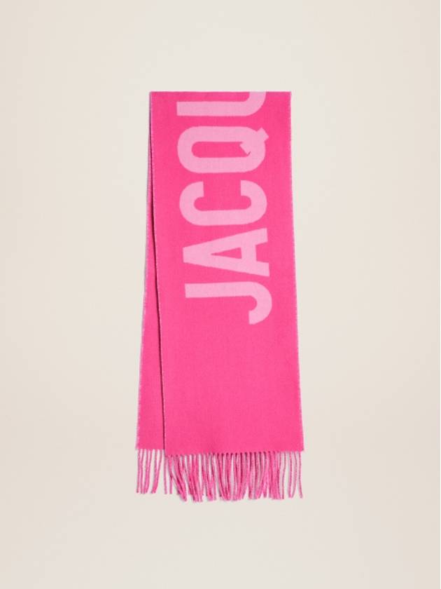 Lecharpe Fringe Logo Virgin Wool Muffler Pink - JACQUEMUS - BALAAN 3