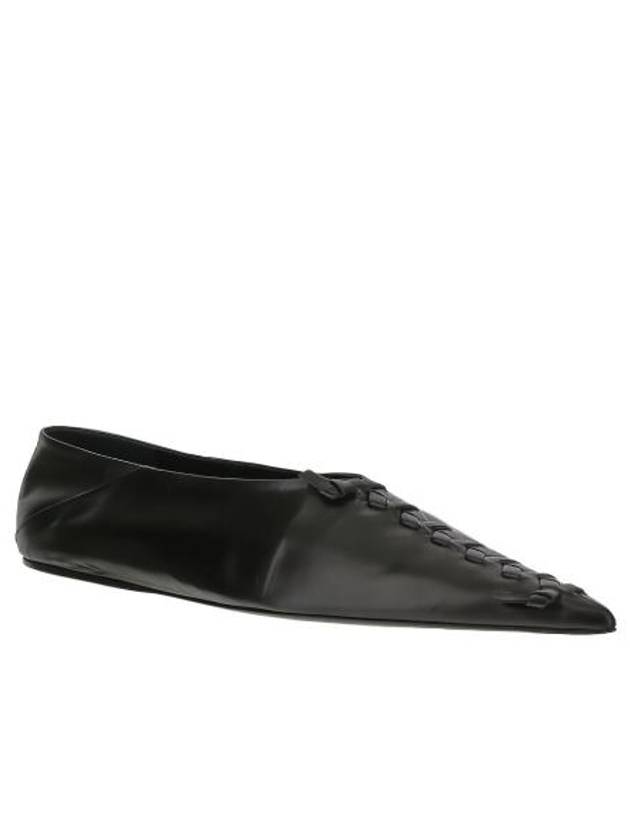 Women's Braided Detail Pointed Toe Flats Black - JIL SANDER - BALAAN 3