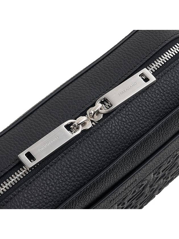 Embossed Gancini Pattern Cross Bag Black - SALVATORE FERRAGAMO - BALAAN 10