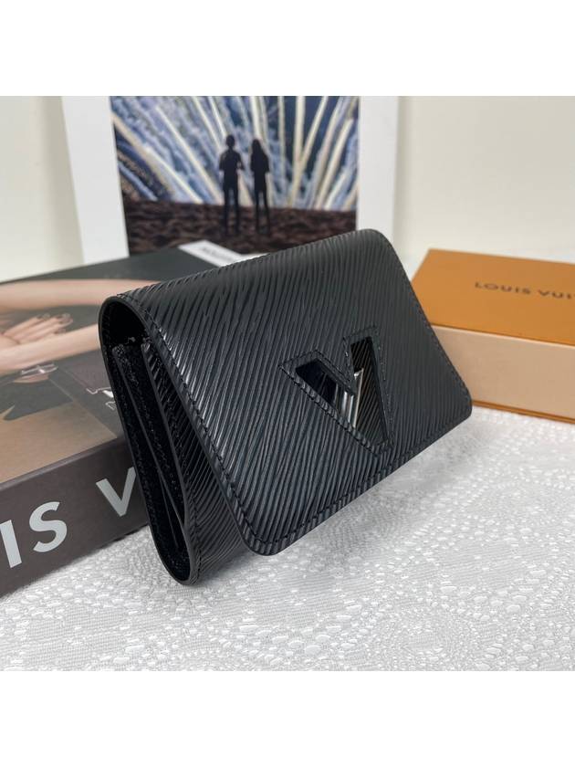 Twist Logo Epi Leather Compact Half Wallet Black - LOUIS VUITTON - BALAAN 6