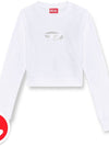 Peekaboo F Slimy Cutout Crop Sweatshirt White A09931 - DIESEL - BALAAN 2