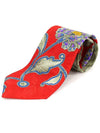 100 silk red flower pattern tie - LEONARD - BALAAN 2