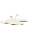 Roxanne Jelly Logo Flip Flops White - TORY BURCH - BALAAN 4