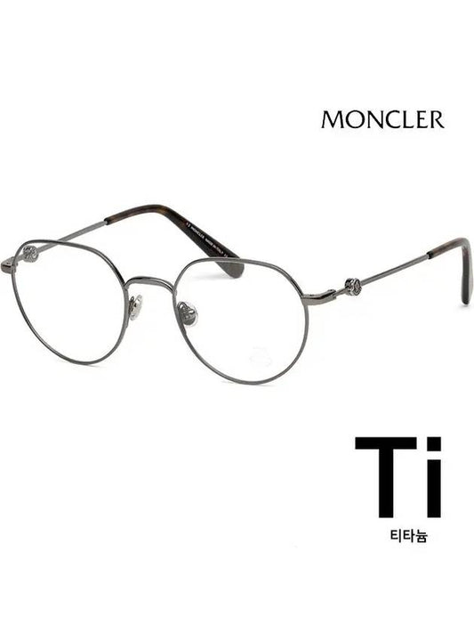 Eyewear Round Titanium Eyeglasses Gunmetal - MONCLER - BALAAN 2