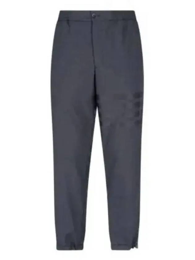 Plain Weave 4-Bar Elastic Waist Track Pants Dark Grey - THOM BROWNE - BALAAN 2