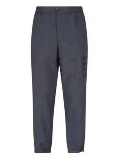 Plain Weave 4-Bar Elastic Waist Track Pants Dark Grey - THOM BROWNE - BALAAN 2