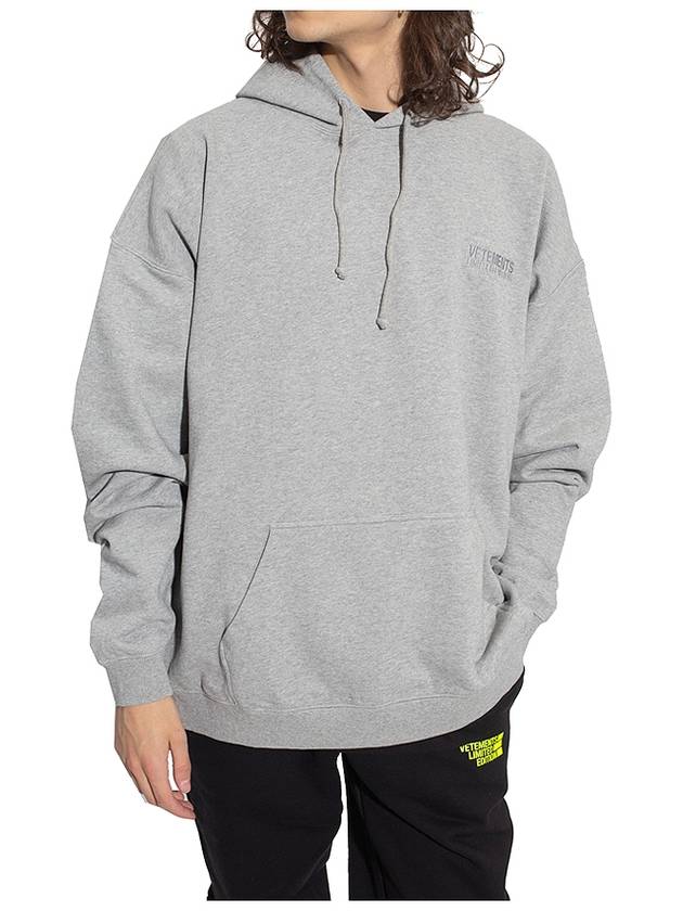 Embroidered Logo Hoodie Grey - VETEMENTS - BALAAN 3