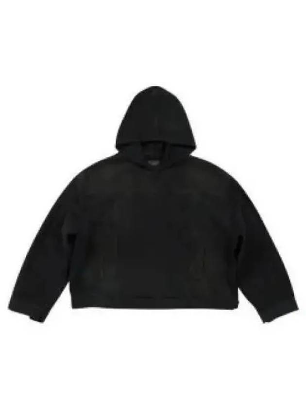 Matte Effect Denim Hooded Jacket Black - BALENCIAGA - BALAAN 2