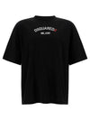 Logo Print Short Sleeve T Shirt Black - DSQUARED2 - BALAAN 1