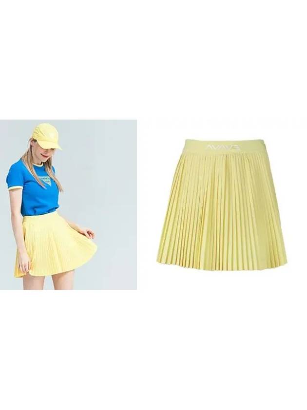 Golf Tennis Pastel Pleated Skirt Yellow - AVAVE - BALAAN 3