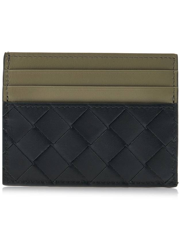 Intrecciato Two-Tone Card Wallet Dark Green Travertine - BOTTEGA VENETA - BALAAN 4