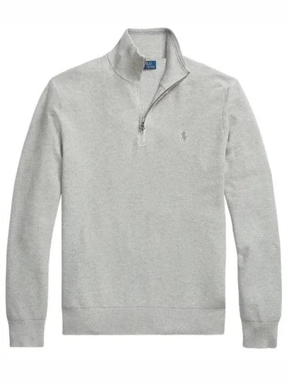 Pony Half Zip Cotton Sweatshirt Grey - POLO RALPH LAUREN - BALAAN 2