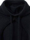 Hooded Balaclava Bolero Knit Top Black - NOIRER FOR WOMEN - BALAAN 5