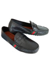 Men's Web Driving Loafers Black - GUCCI - BALAAN.