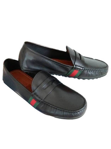 Men's Web Driving Loafers Black - GUCCI - BALAAN 1