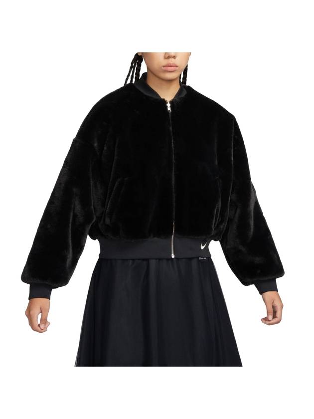 NSW Reversible Pouf Bomber Jacket Black - NIKE - BALAAN 1