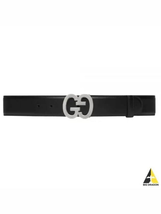 GG Buckle Wide Leather Belt Black - GUCCI - BALAAN 2