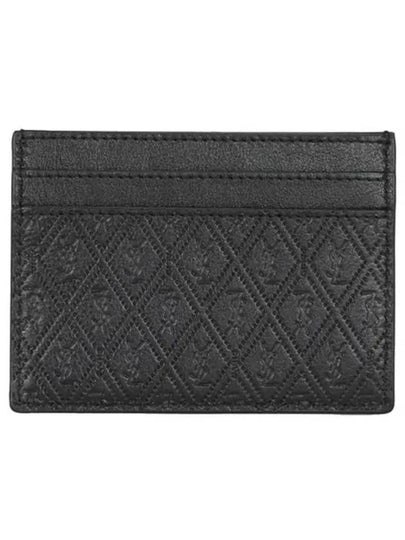 Monogram Pineapple Print Card Wallet Black - SAINT LAURENT - BALAAN 2