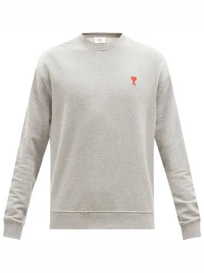 Men's Small Heart Logo Sweatshirt Grey - AMI - BALAAN 2