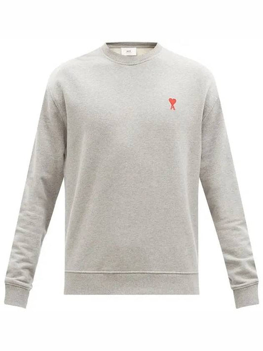 Men's Small Heart Logo Sweatshirt Grey - AMI - BALAAN 2