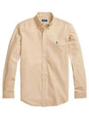 Classic Fit Garment Dyed Oxford Long Sleeves Shirt Beige - POLO RALPH LAUREN - BALAAN 2