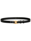 Triomphe Taurillon Medium Leather Belt Black - CELINE - BALAAN 3