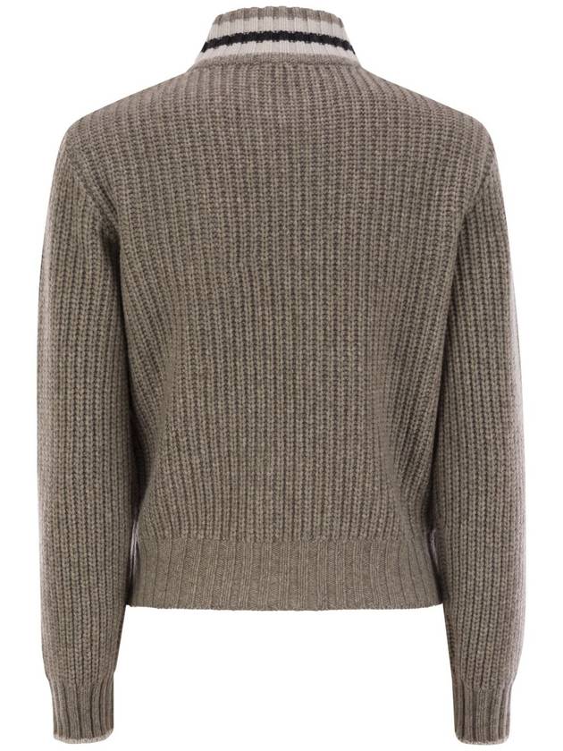 Cashmere Cardigan with Shiny Trims - BRUNELLO CUCINELLI - BALAAN 2