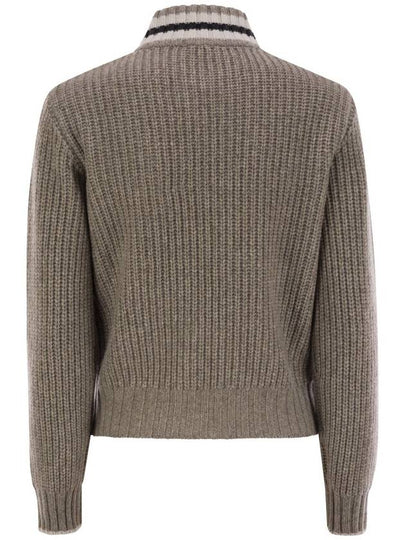 Cashmere Cardigan with Shiny Trims - BRUNELLO CUCINELLI - BALAAN 2