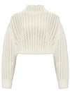 High Neck Back Button Crop Knit Top White - MAX MARA - BALAAN 2