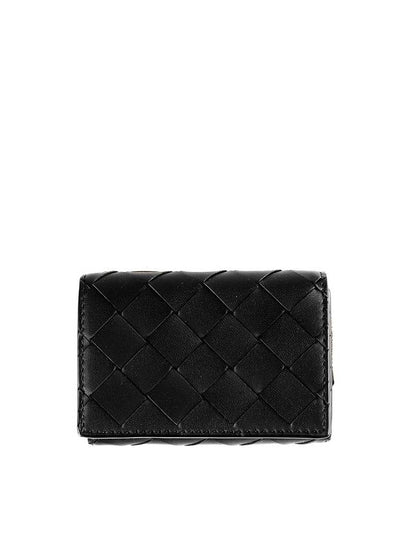 Leather Half Wallet Black - BOTTEGA VENETA - BALAAN 2