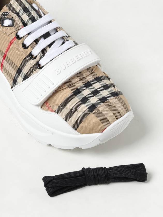 Vintage Check Suede Leather Sneakers Archive Beige - BURBERRY - BALAAN 5