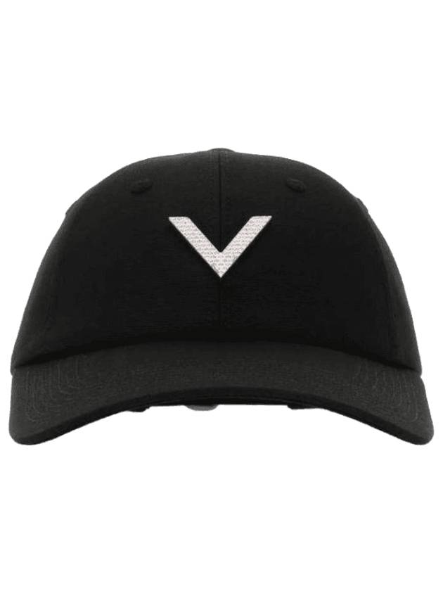 Stretch cotton ball cap black - VALENTINO - BALAAN 1