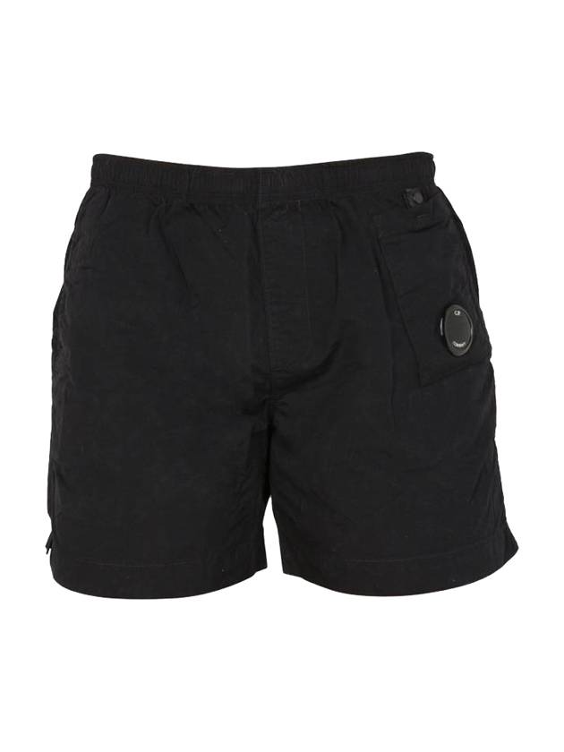 Men's Lens Patch Swim Shorts Black - CP COMPANY - BALAAN.