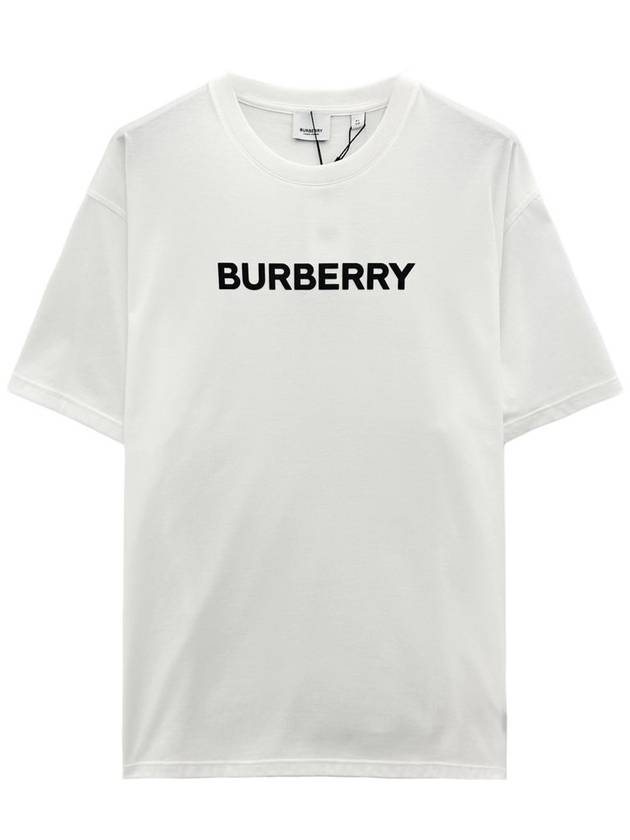 logo print cotton short sleeve t-shirt white - BURBERRY - BALAAN 2