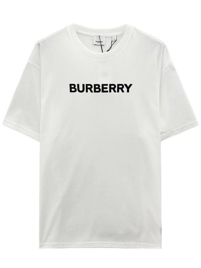 logo print cotton short sleeve t-shirt white - BURBERRY - BALAAN 2