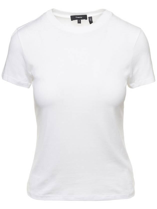 Women's Tiny Cotton Short Sleeve T-Shirt White - THEORY - BALAAN 2