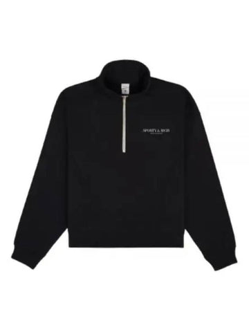 Sporty Rich Quarter Zip BLACKwhite QZ851 Logo - SPORTY & RICH - BALAAN 1