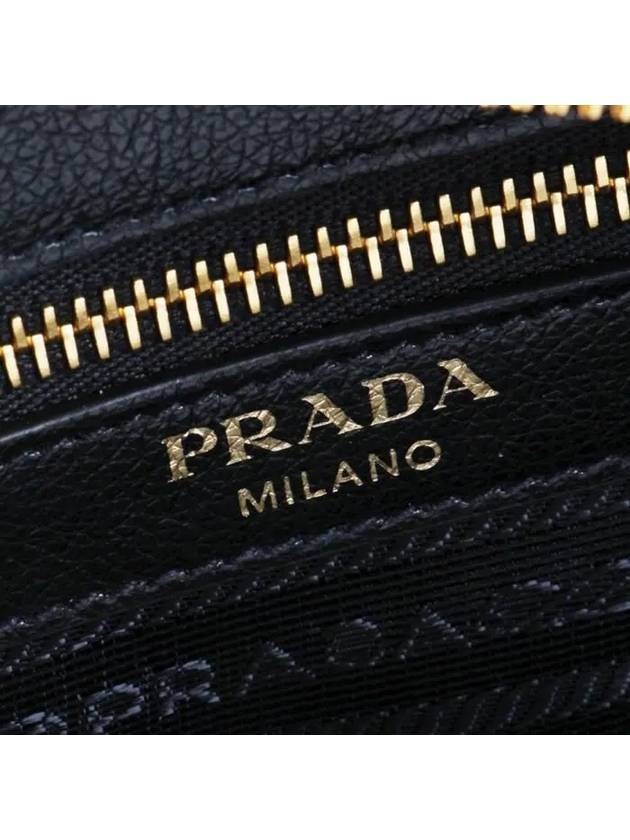 Gold Logo Grace Calfskin Tote Bag Black - PRADA - BALAAN 9