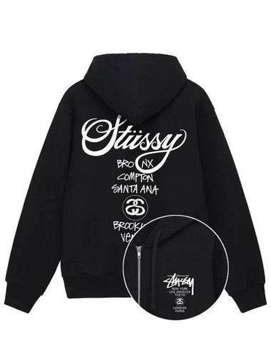 World Tour Hooded Zip Up 2023 2024 Black Women - STUSSY - BALAAN 1