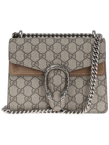 Dionysus GG Supreme Chain Small Canvas Shoulder Bag Beige - GUCCI - BALAAN 1