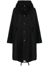 Back Logo Print Hooded Parka Black - JIL SANDER - BALAAN 1